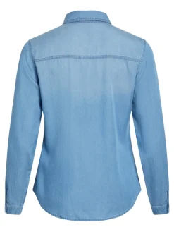 Vila Blusen*Jeansbluse Medium Blue Denim