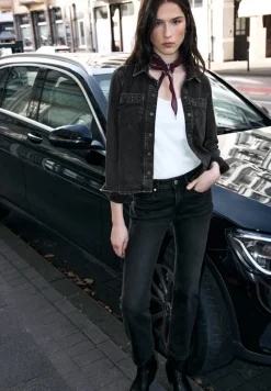 STREET ONE STUDIO Blusen*Jeanshemd mit Glitzerdetails black random washed