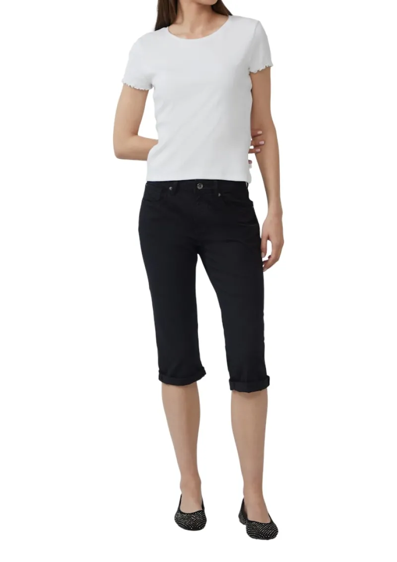 QS Shorts*Jeans-Hose Schwarz