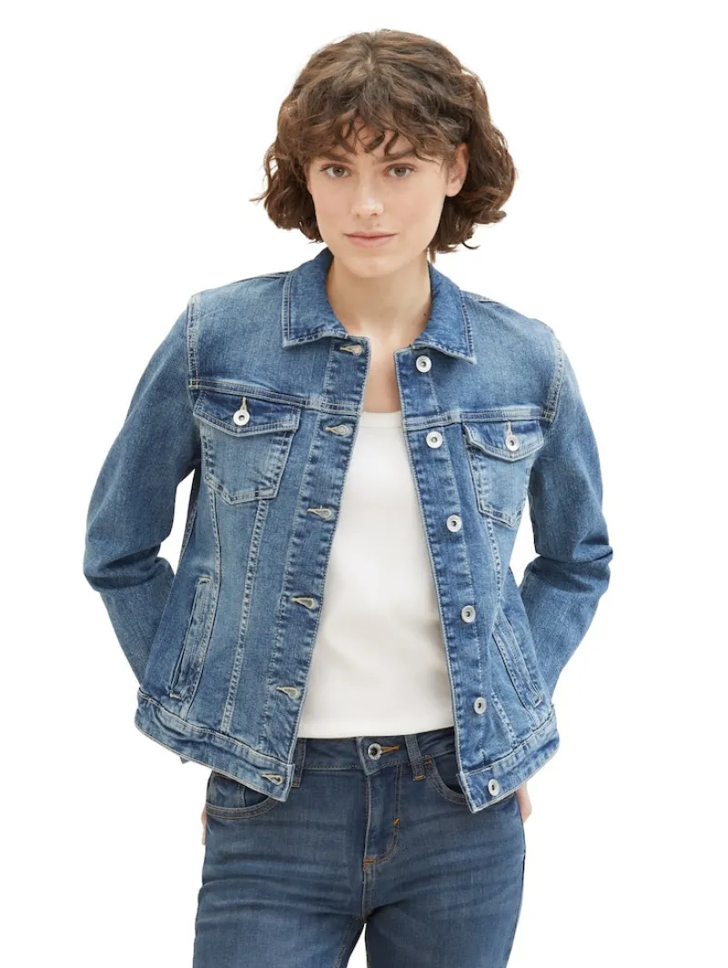 Tom Tailor Jacken*Jeansjacke mit recycelter Baumwolle used dark stone blue denim