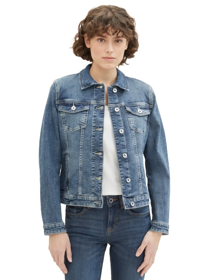 Tom Tailor Jacken*Jeansjacke mit recycelter Baumwolle used dark stone blue denim
