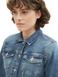 Tom Tailor Jacken*Jeansjacke mit recycelter Baumwolle used dark stone blue denim