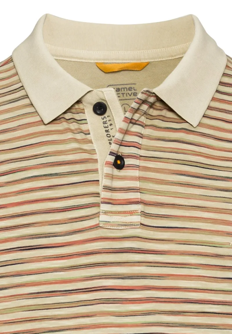 Camel Active Shirts*Jersey Poloshirt mit Multicolour-Streifen Beige