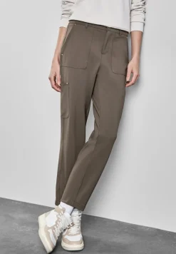 Street One Hosen*Jersey Twill Cargo-Hose muddy brown