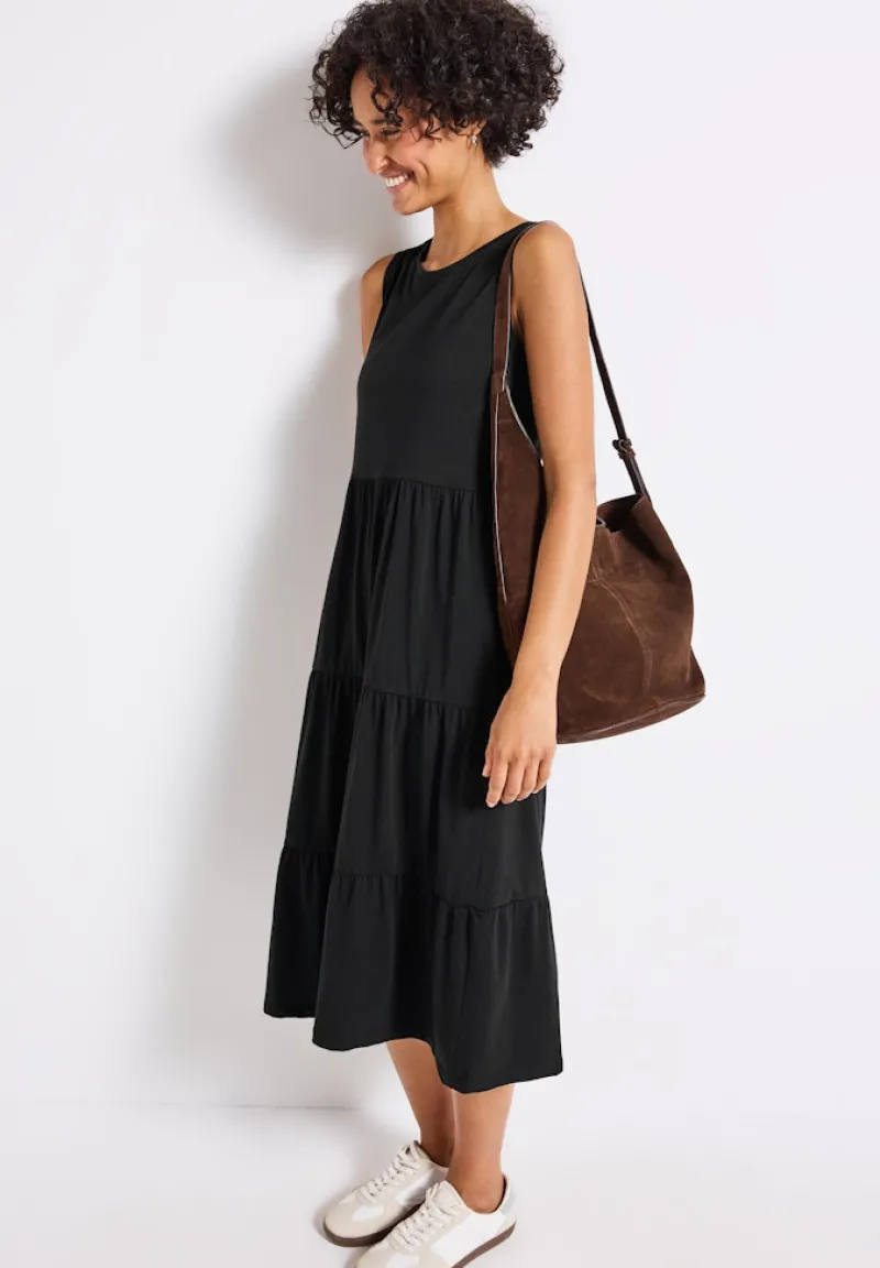 Street One Kleider*Jersey-Kleid mit Volants Black