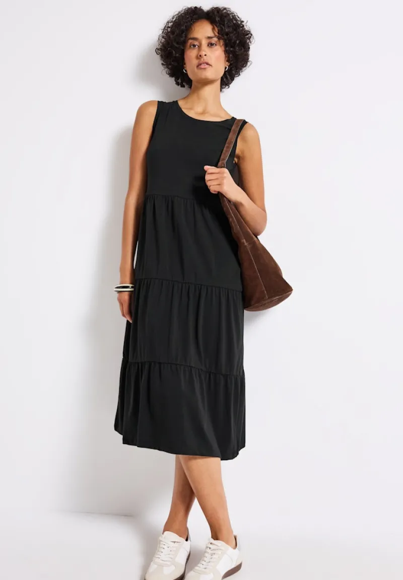 Street One Kleider*Jersey-Kleid mit Volants Black