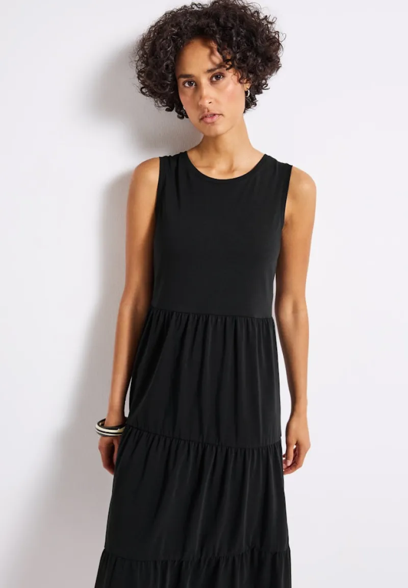 Street One Kleider*Jersey-Kleid mit Volants Black