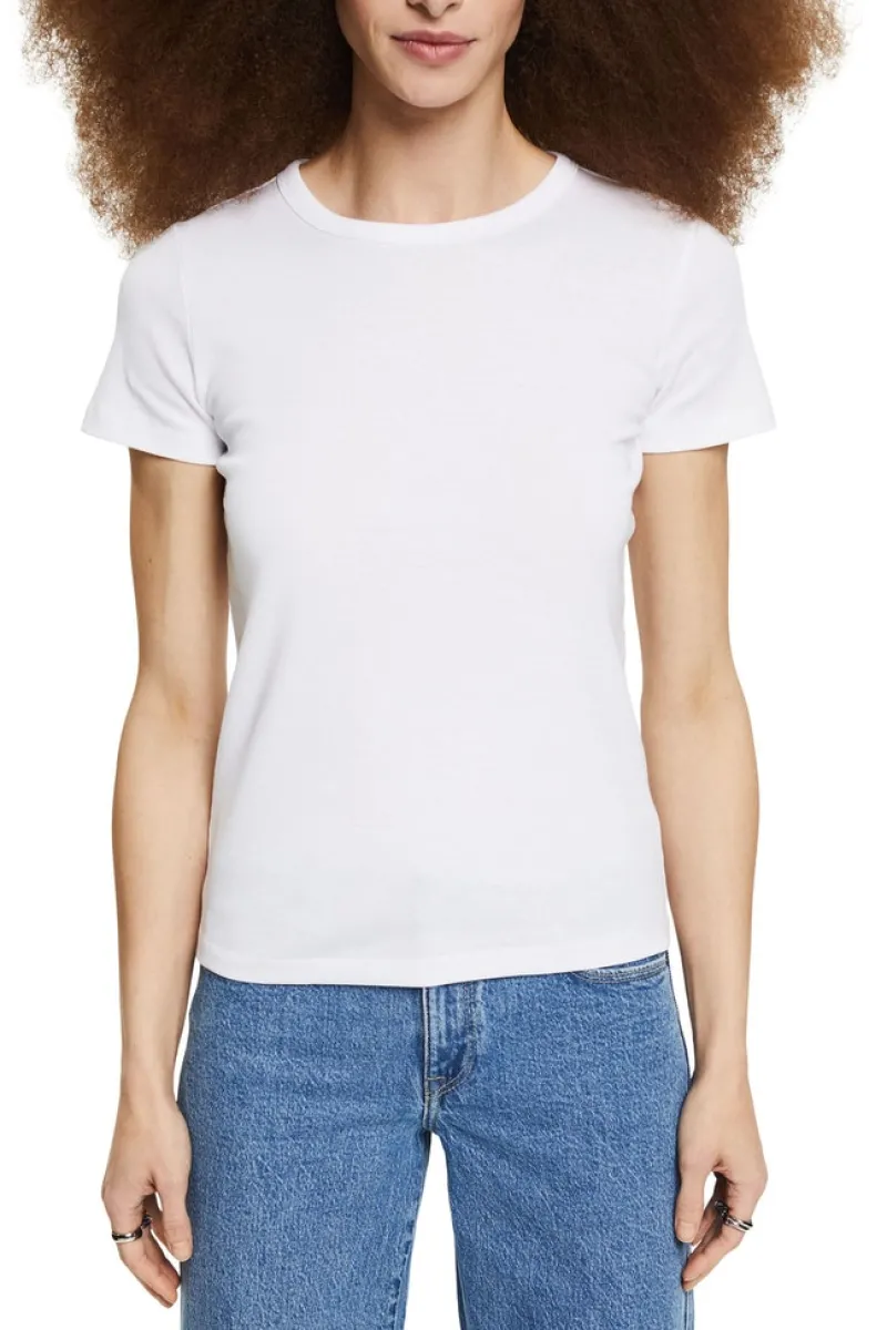 Esprit Shirts*Jersey-Shirt aus 100% Organic Cotton white