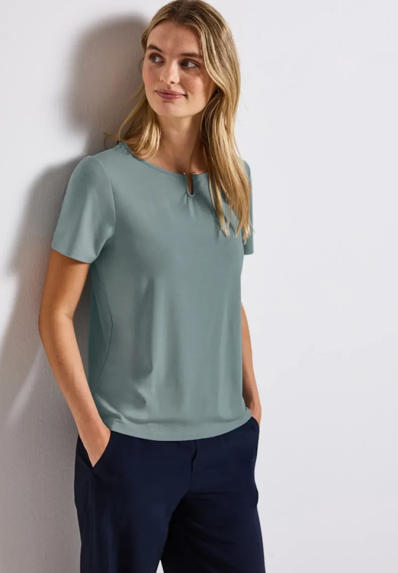 Street One Shirts*Jersey-Shirt mit Cut-Out arona blue