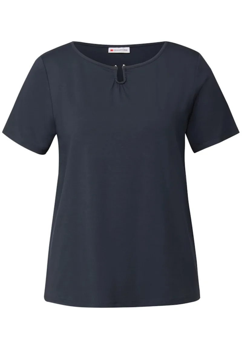 Street One Shirts*Jersey-Shirt mit Cut-Out deepwater blue