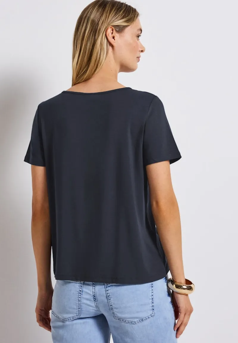 Street One Shirts*Jersey-Shirt mit Cut-Out deepwater blue