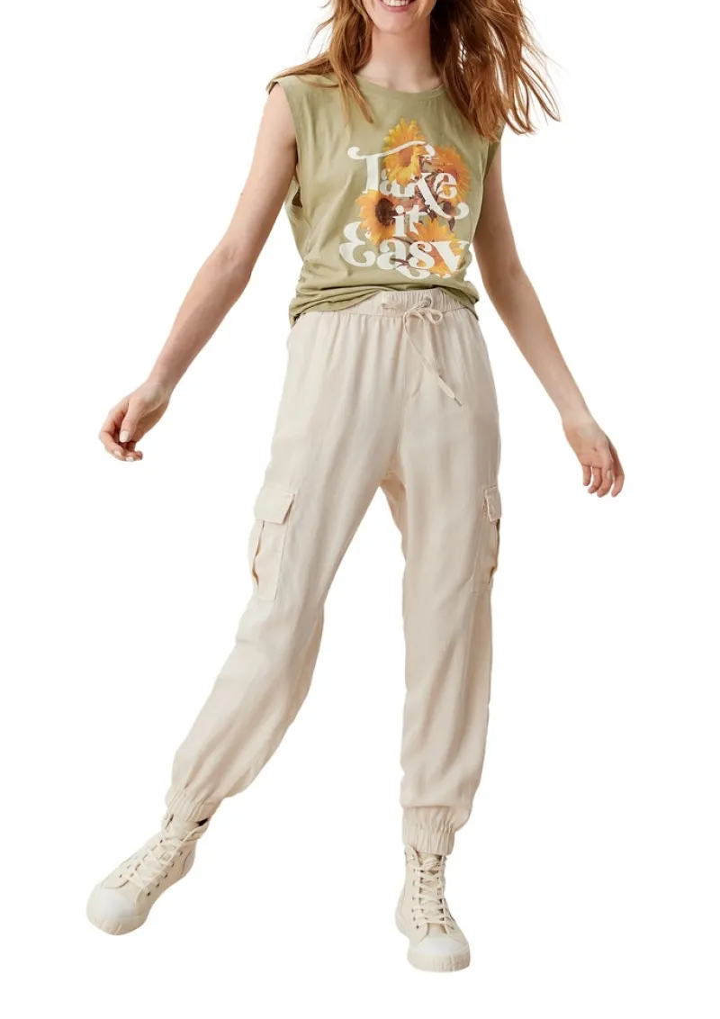 QS Shirts*Jerseyshirt mit Raffung Grün