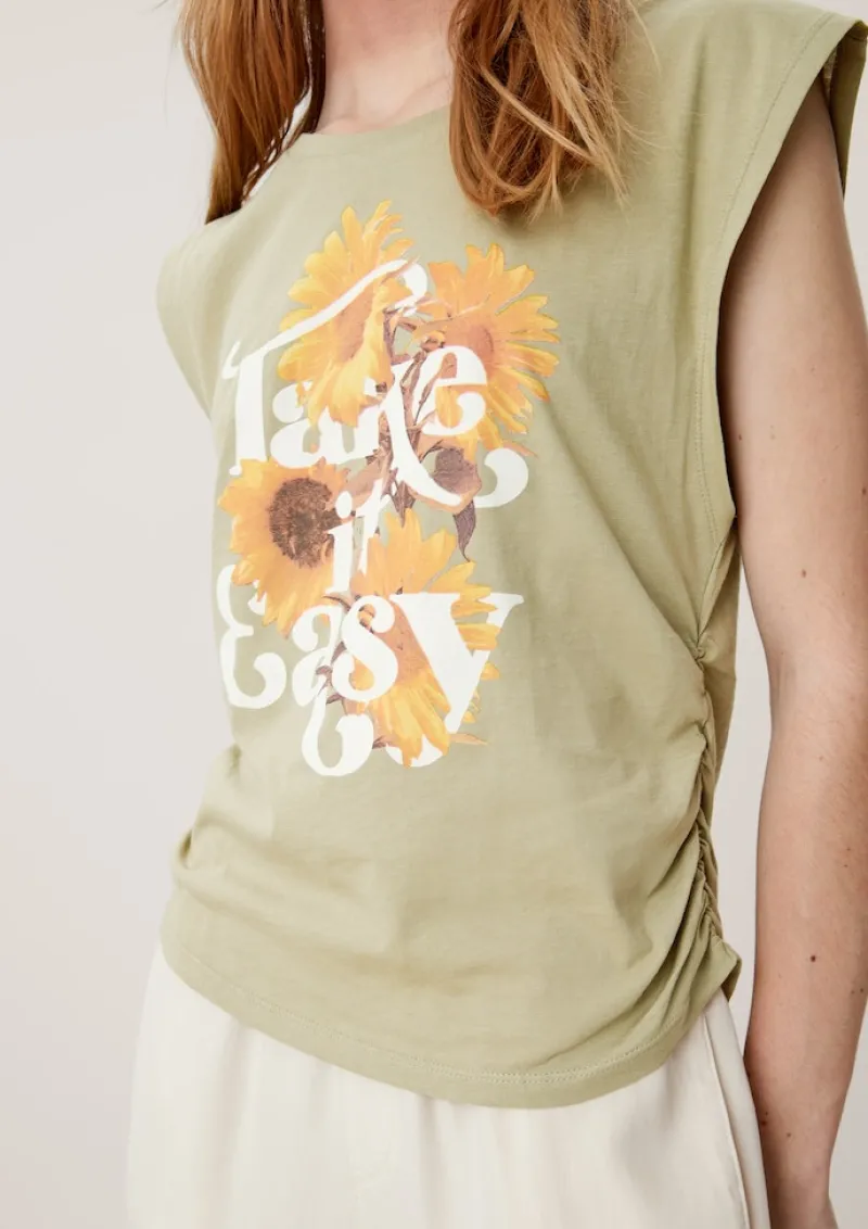 QS Shirts*Jerseyshirt mit Raffung Grün