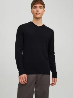 Jack & Jones Pullover & Sweatshirts*JJEBASIC KNIT V-NECK NOOS Black