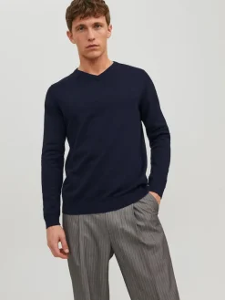 Jack & Jones Pullover & Sweatshirts*JJEBASIC KNIT V-NECK NOOS navy blazer1