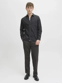 Jack & Jones Hemden*JJECLASSIC MELANGE SHIRT L/S NOOS Dark Grey Melange