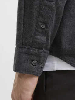 Jack & Jones Hemden*JJECLASSIC MELANGE SHIRT L/S NOOS Dark Grey Melange