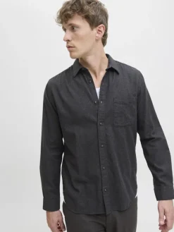 Jack & Jones Hemden*JJECLASSIC MELANGE SHIRT L/S NOOS Dark Grey Melange