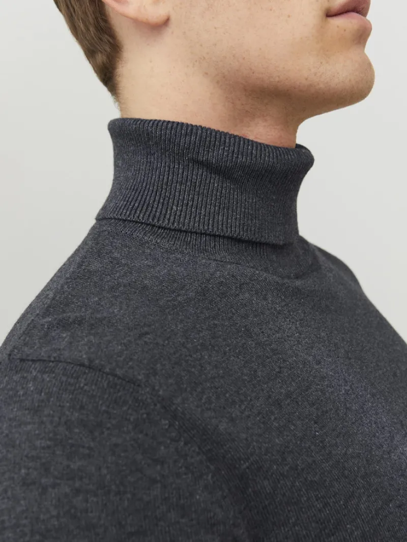 Jack & Jones Pullover & Sweatshirts*JJEEMIL KNIT ROLL NECK NOOS Dark Grey Melange