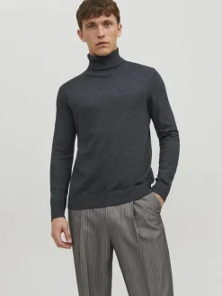 Jack & Jones Pullover & Sweatshirts*JJEEMIL KNIT ROLL NECK NOOS Dark Grey Melange