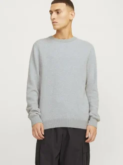 Jack & Jones Pullover & Sweatshirts*JJEGLOBE KNIT CREW NECK NOOS Light Grey Melange