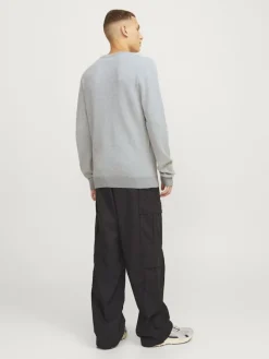 Jack & Jones Pullover & Sweatshirts*JJEGLOBE KNIT CREW NECK NOOS Light Grey Melange
