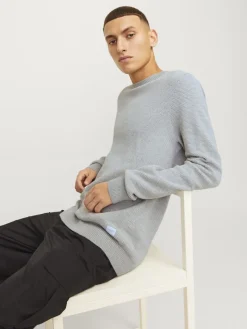 Jack & Jones Pullover & Sweatshirts*JJEGLOBE KNIT CREW NECK NOOS Light Grey Melange