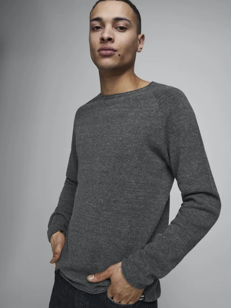 Jack & Jones Pullover & Sweatshirts|Big Boys*JJEHILL KNIT CREW NECK NOOS Dark Grey Melange