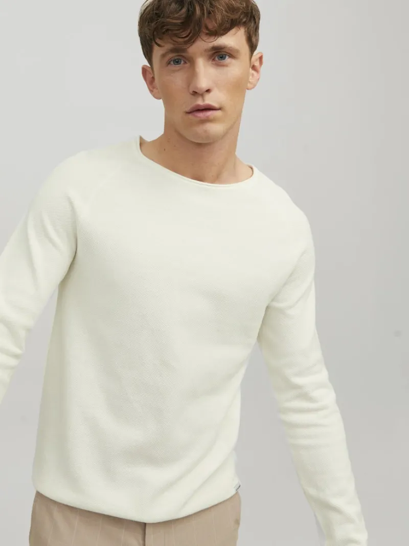 Jack & Jones Pullover & Sweatshirts|Big Boys*JJEHILL KNIT CREW NECK NOOS Cloud Dancer