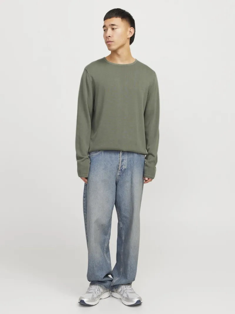 Jack & Jones Pullover & Sweatshirts*JJELEO KNIT CREW NECK NOOS agave green