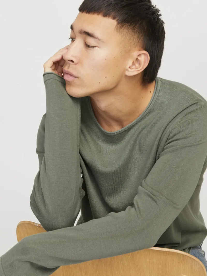 Jack & Jones Pullover & Sweatshirts*JJELEO KNIT CREW NECK NOOS agave green
