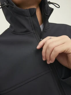 Jack & Jones Jacken*JJEMARVIN HOOD SOFTSHELL NOOS Black
