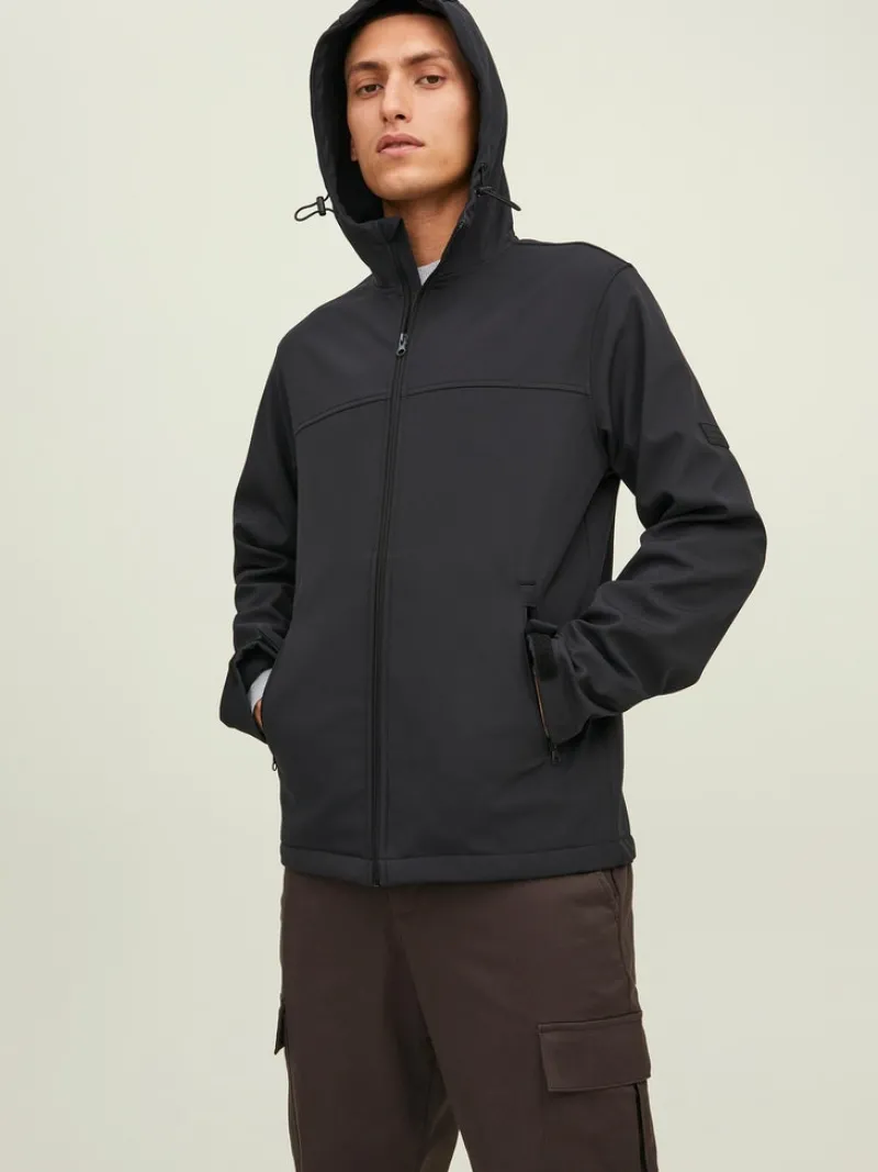 Jack & Jones Jacken*JJEMARVIN HOOD SOFTSHELL NOOS Black