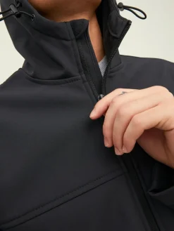 Jack & Jones Jacken*JJEMARVIN HOOD SOFTSHELL NOOS Black