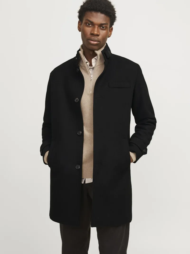 Jack & Jones Jacken*JJEMELTON WOOL BLEND COAT SN Black