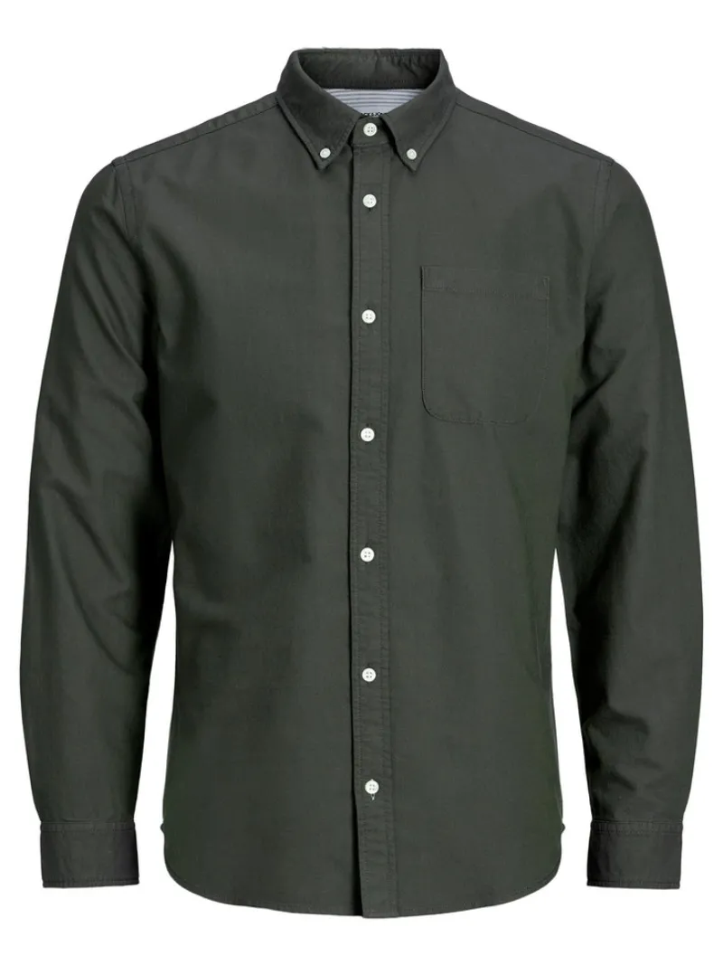 Jack & Jones Hemden*JJEOXFORD BASIC SHIRT L/S NOOS dunkelgrün