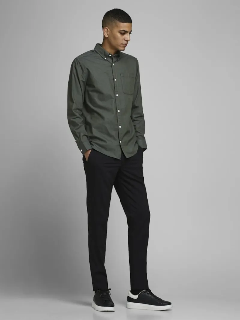 Jack & Jones Hemden*JJEOXFORD BASIC SHIRT L/S NOOS dunkelgrün