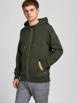 Jack & Jones Pullover & Sweatshirts*JJESOFT BASIC SWEAT ZIP HOOD NOOS Forest Night