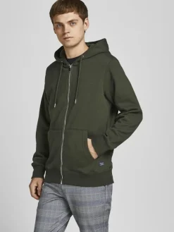Jack & Jones Pullover & Sweatshirts*JJESOFT BASIC SWEAT ZIP HOOD NOOS Forest Night
