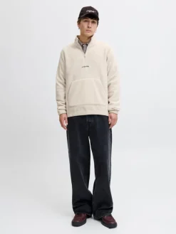 Jack & Jones Pullover & Sweatshirts*JJESOHO HALF ZIP FLEECE SN moonbeam