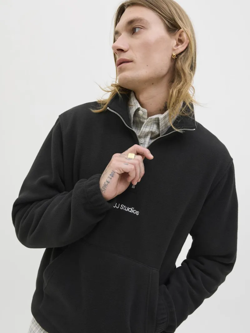 Jack & Jones Pullover & Sweatshirts*JJESOHO HALF ZIP FLEECE SN Black