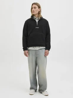 Jack & Jones Pullover & Sweatshirts*JJESOHO HALF ZIP FLEECE SN Black