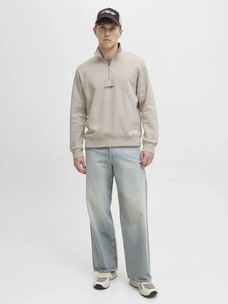 Jack & Jones Pullover & Sweatshirts*JJESOHO SWEAT QUARTER ZIP HN NOOS moonbeam