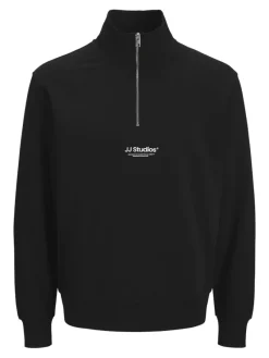 Jack & Jones Pullover & Sweatshirts*JJESOHO SWEAT QUARTER ZIP HN NOOS Black