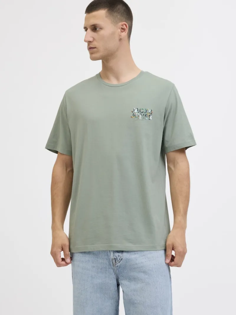 Jack & Jones Shirts*JJGEPLAS TEE SS CREW NECK LN iceberg green