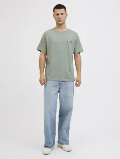 Jack & Jones Shirts*JJGEPLAS TEE SS CREW NECK LN iceberg green
