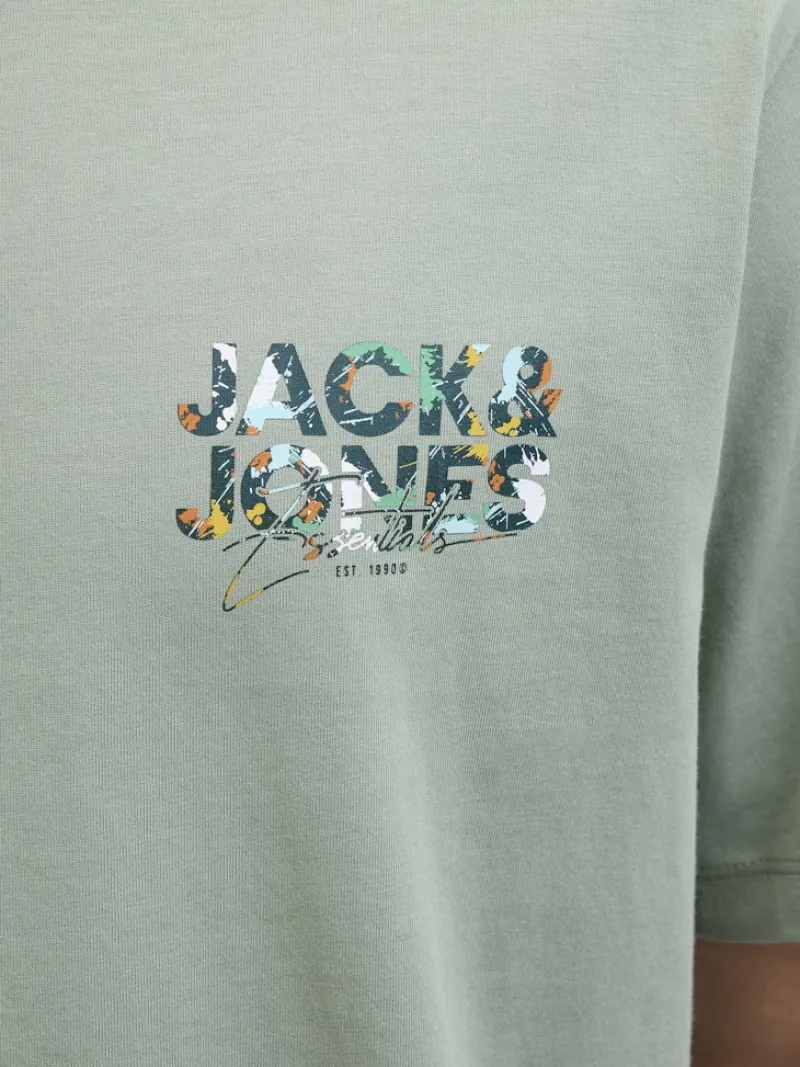 Jack & Jones Shirts*JJGEPLAS TEE SS CREW NECK LN iceberg green