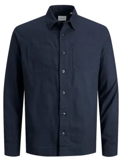 Jack & Jones Hemden*JJLOGAN AUTUMN SOLID SHIRT LS GER Navy Blazer