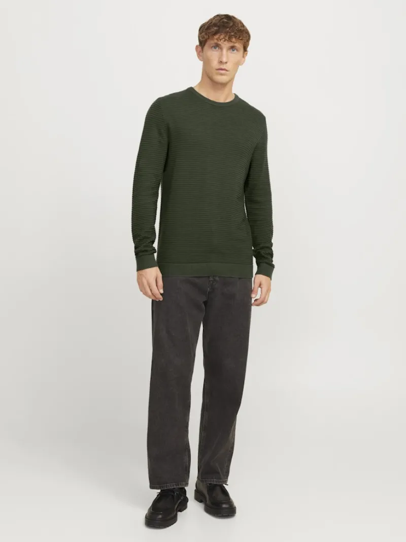 Jack & Jones Pullover & Sweatshirts*JJOTTO KNIT CREW NECK LN kombu green