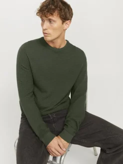 Jack & Jones Pullover & Sweatshirts*JJOTTO KNIT CREW NECK LN kombu green